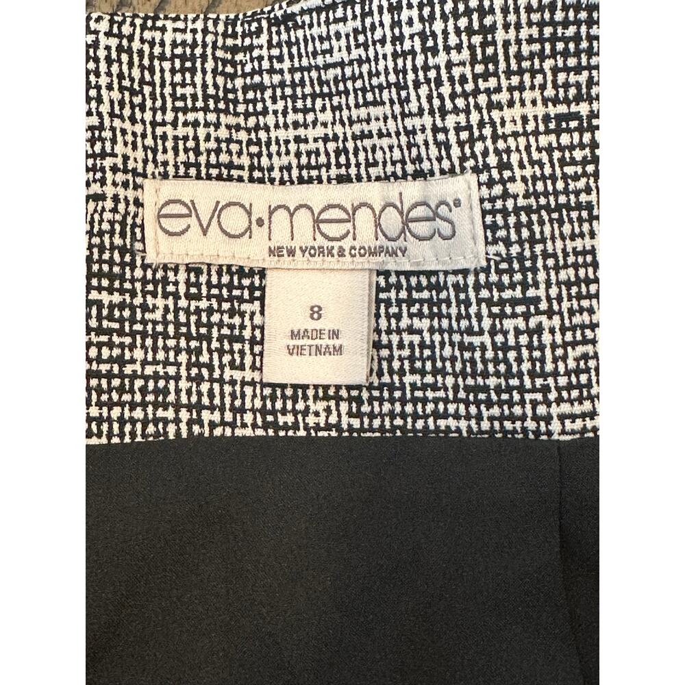 NWT Eva Mendes New York & Company Pencil Skirt Size 8 Black White Tweed Midi - Picture 6 of 7